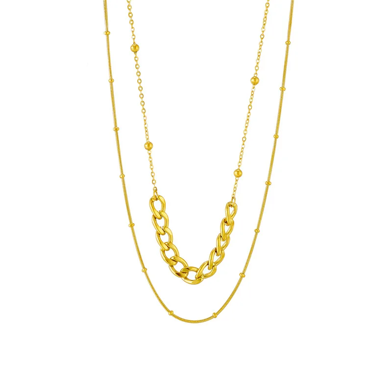 Hip Hop Cuban Chain Stainless Steel 18k gold plating Fashion Jewelry Chain Necklace