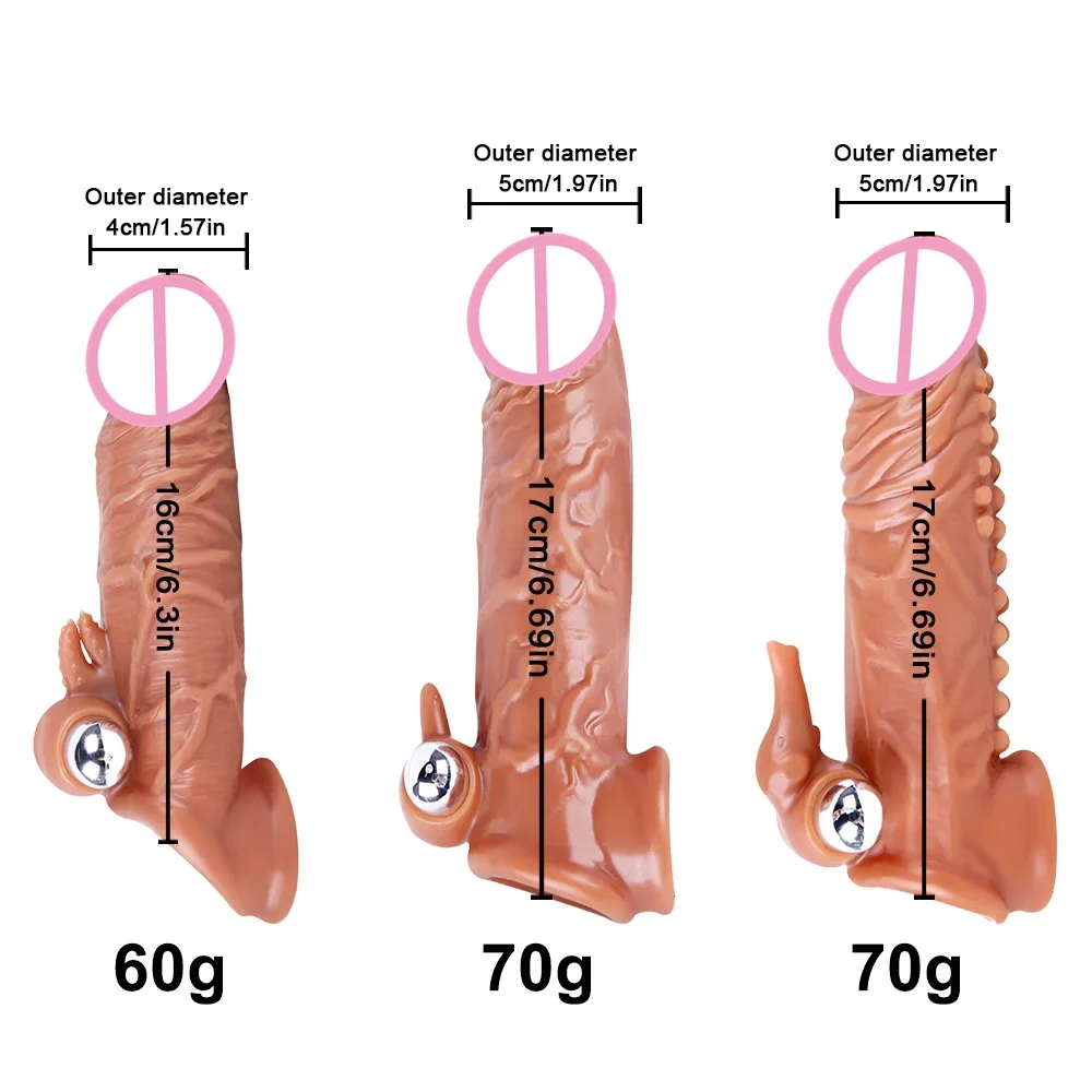Men Masturbation Toys Silicone Enlarged And Elongated Crystal Simulated Penis Sleeve Fun TPE Wolf Tooth Set Couple Toy Lock 3