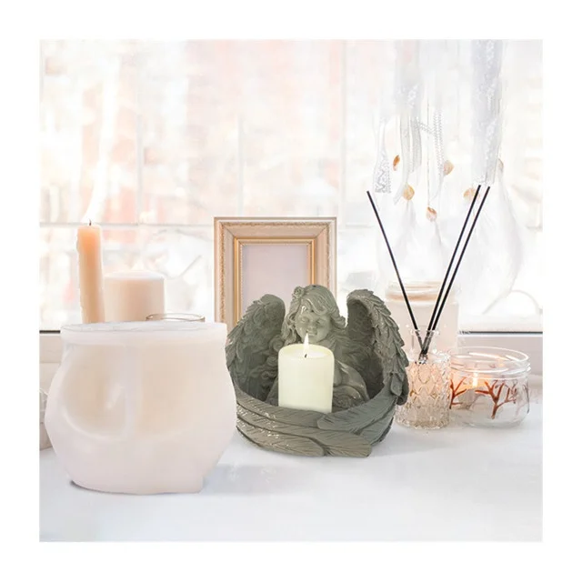 DLW025 Сделай сам форма для свечей подсвечник цемент бетон силиконовая в форме ангела ароматерапии пластырь украшения