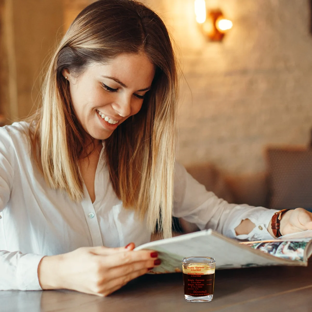 BCnmviku 60ML/2oz Crystal Glass Coffee Measuring Cup Barista Essential Coffee Tool Espresso Shot Glasses Factory Direct Sell