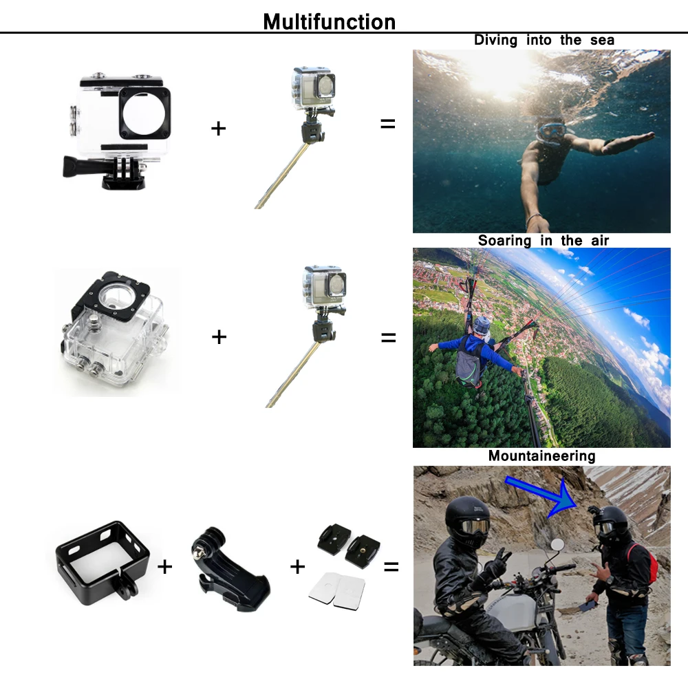  Hottest Factory Uderwater Dual Screen Body Waterproof Extreme HD Sports WiFi Camera Action