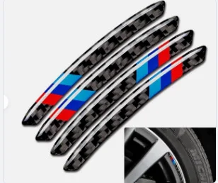 Suitable for BMW 3 Series 5 Series Audi Mercedes-Benz rearview mirror anti-collision strip carbon fiber decorative sticker car