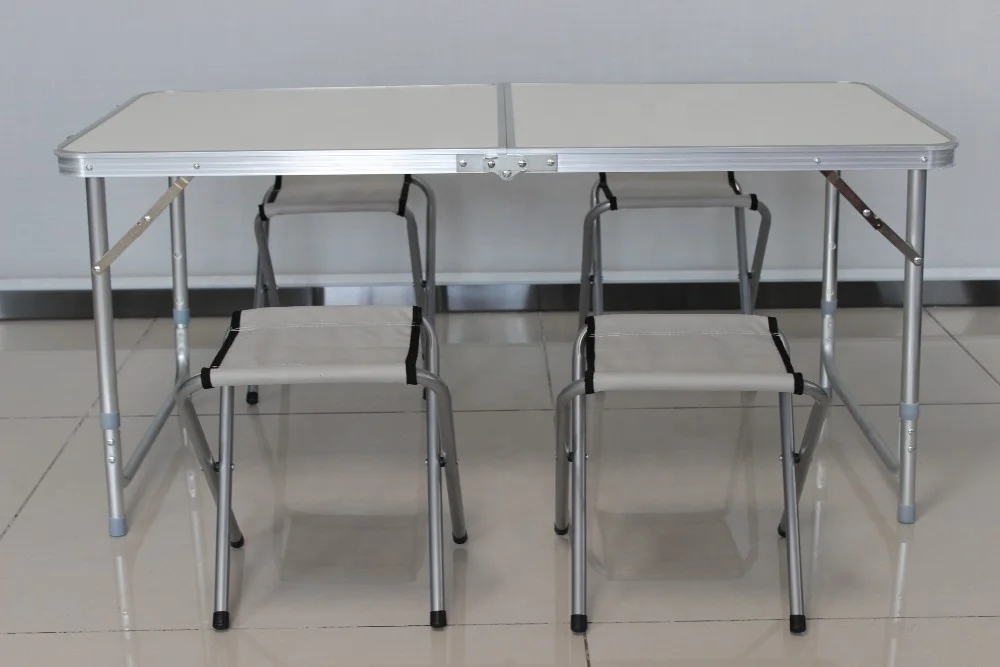 Small Portable 80*60*66cm Metal Folding Table Modern Design Outdoor Furniture for Camping