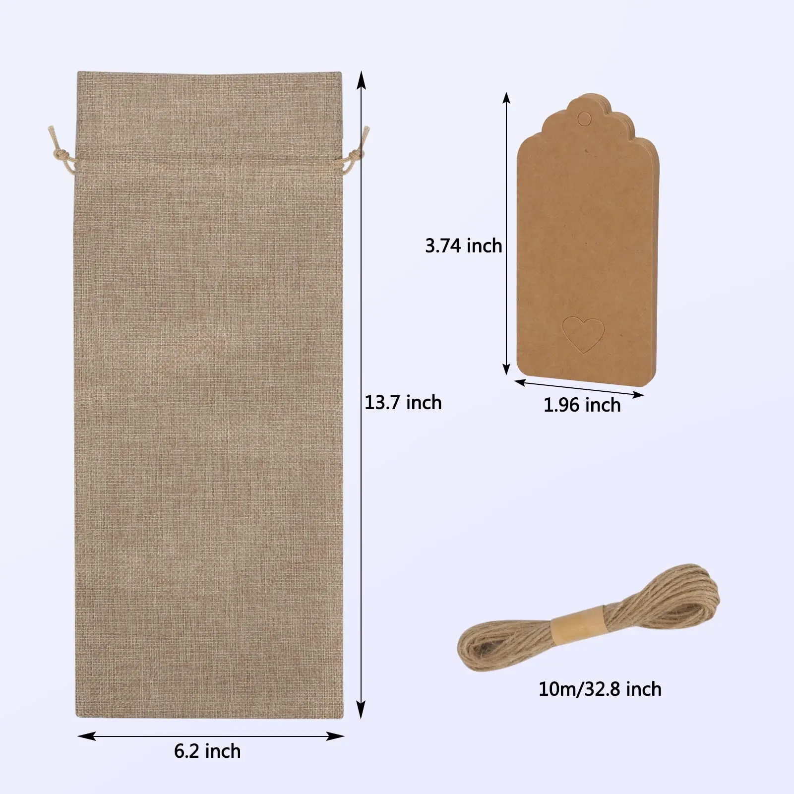 High Quality Eco-frinedly Reusable Jute Drawstring Bag For Classic Bottle Wine Jute Drawstring Bag In Bulk as Gift Packaging