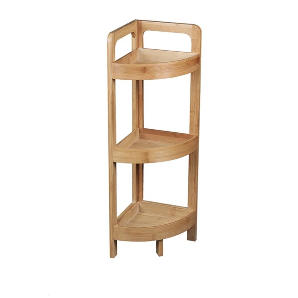 100% bamboo corner towel rack bathroom free standing corner storage shelf bamboo corner shelf
