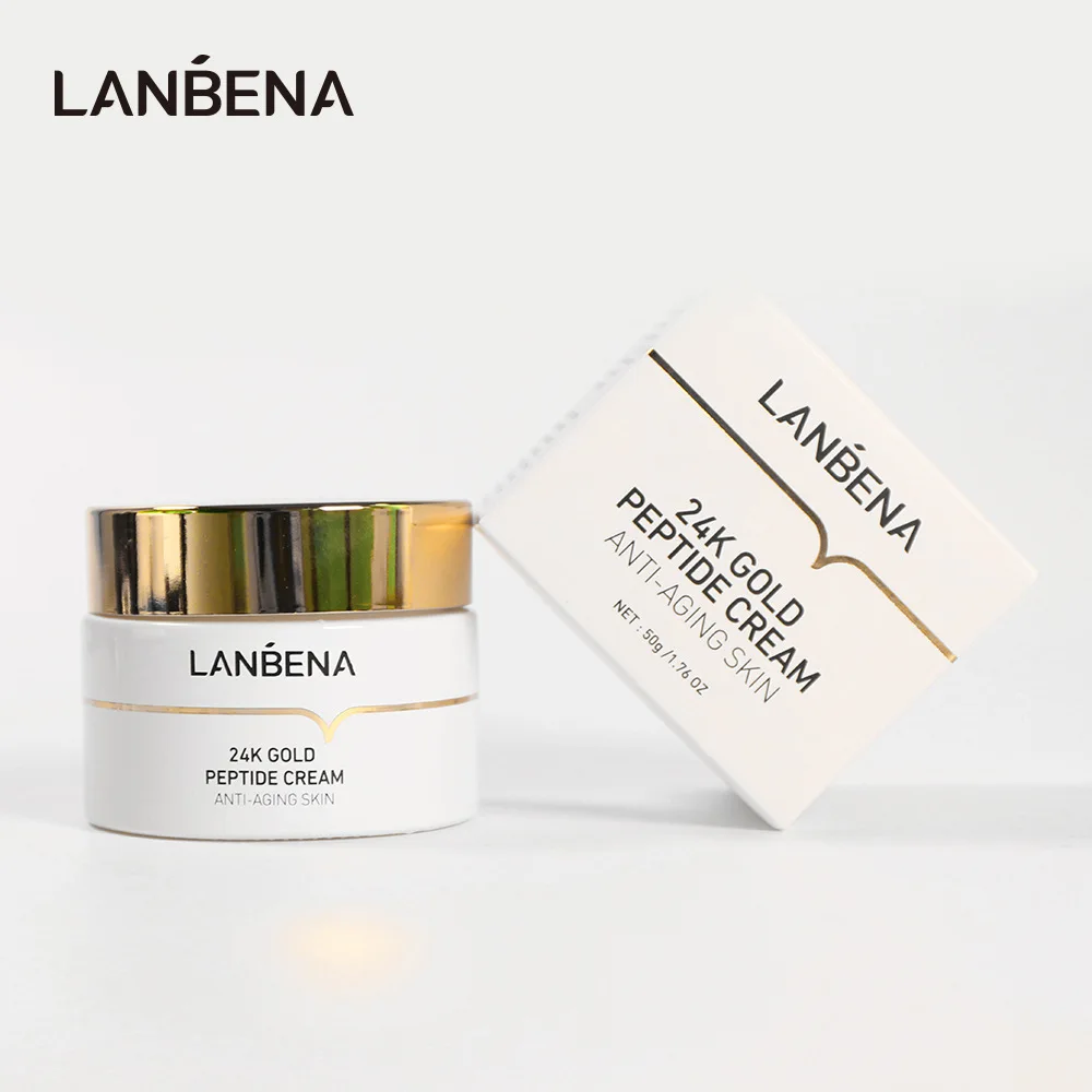 LANBENA Facial Cream 24k Gold Peptide Cream Anti Aging Skin Care Moisturize Minimize Fine Lines Lifting Firming Nourishing Face