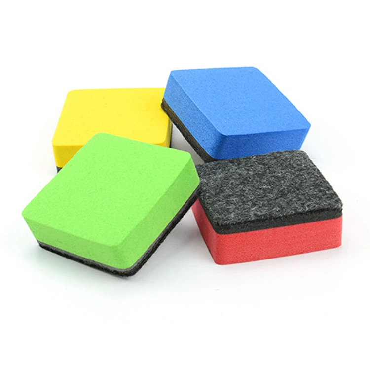Custom Sponge Square Colorful Whiteboard Magic Eraser Mini Whiteboard Erasers EVA Felt Magnetic Whiteboard Eraser For Preschool