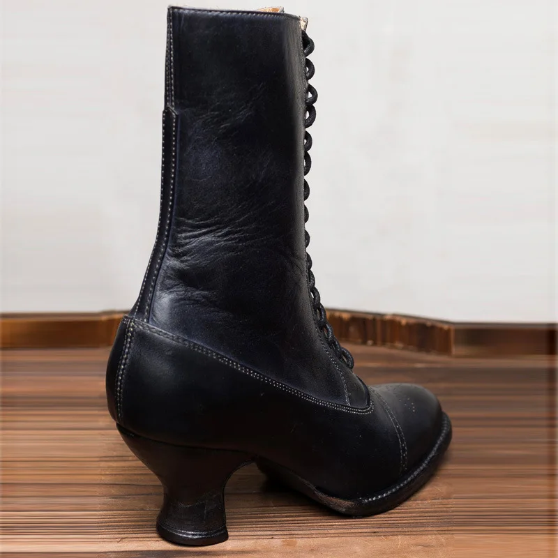 Fashion Winter Cross Strap Women Ankle Boots High Heel Shoes Woman Zipper Office Lady Street Footwear