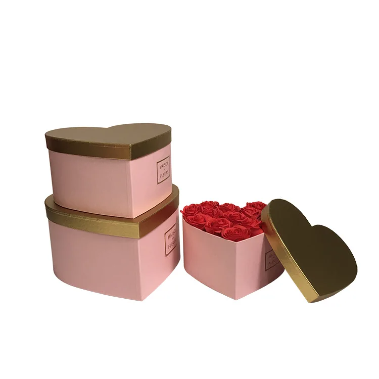 
2020 Changyi wholesale flower boxes Multi color Heart shape Rose paper box wedding party decoration flower packing box 