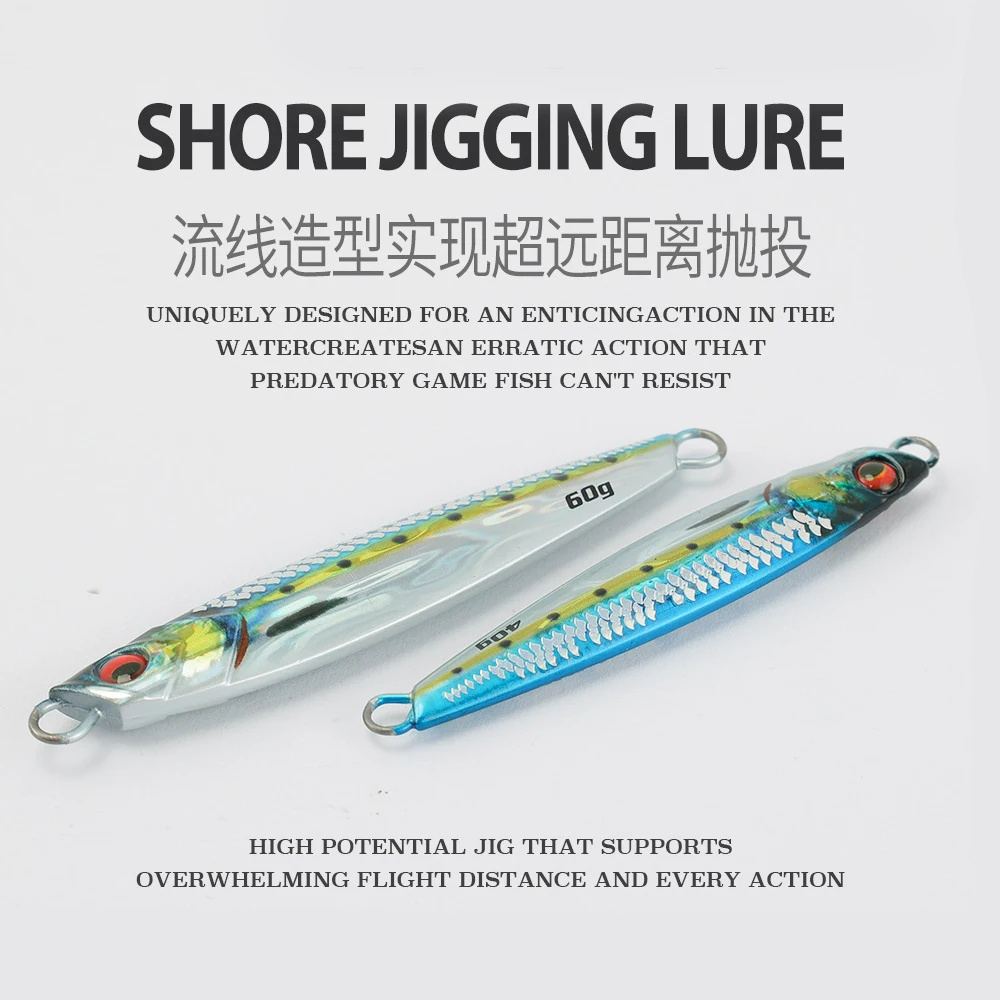JiggingDuke DUO 3D printed 40g 60g Shore casting slow pitch Jigging fishing metal jig lead jigging sea fishing Lure