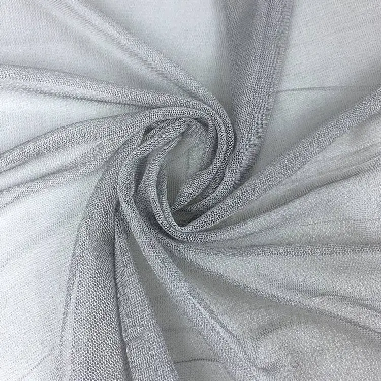 100% Silk Tulle Mesh Fabric for Wedding Dresses Knitted Netting in Mulberry