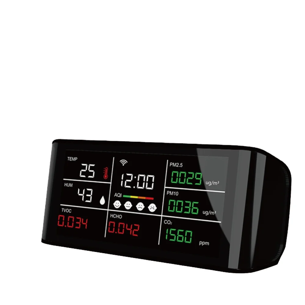 DM69M-WIFI Export historical data  Multi-Function Gas detector CO2 PM2.5 PM10 HCHO TVOC Detector with Temperature & Humidity