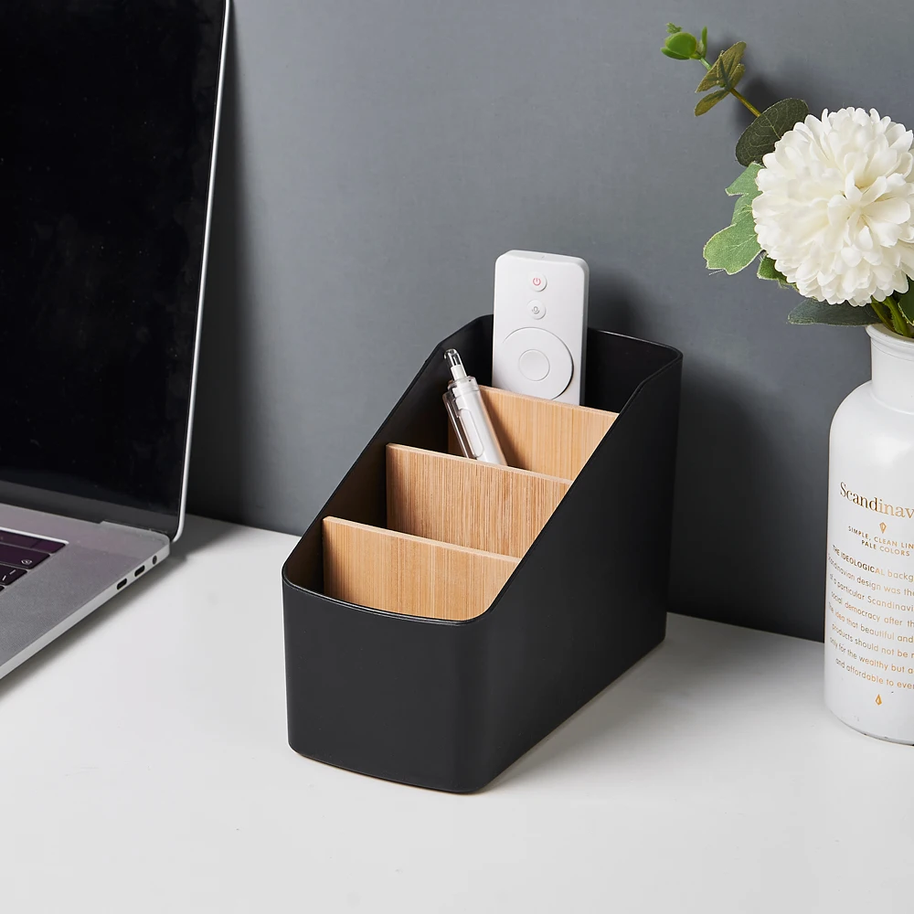 Modern Eco-Friendly Pencil Box for Jewelry & Makeup Storage with Remote Control Holder Convenient Organiser for Sundries