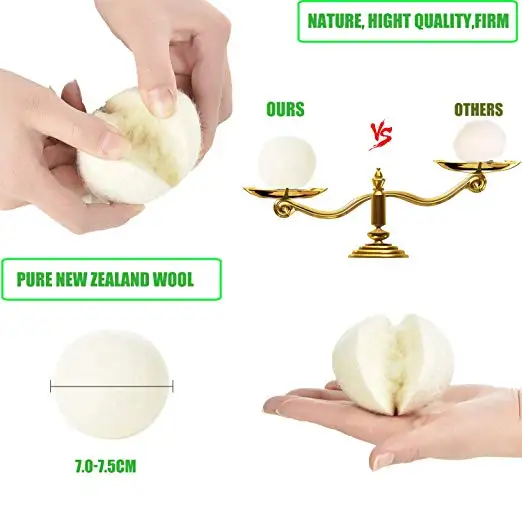 wholesale cleaning eco white fragrance laundry dryer balls wool dryer balls for laundry