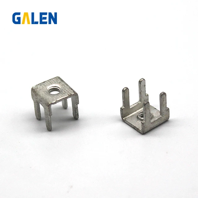 Pcb-1 soldering terminal M3M4 tin plated pure copper tinned screw terminal four pin pcb welding tab terminal