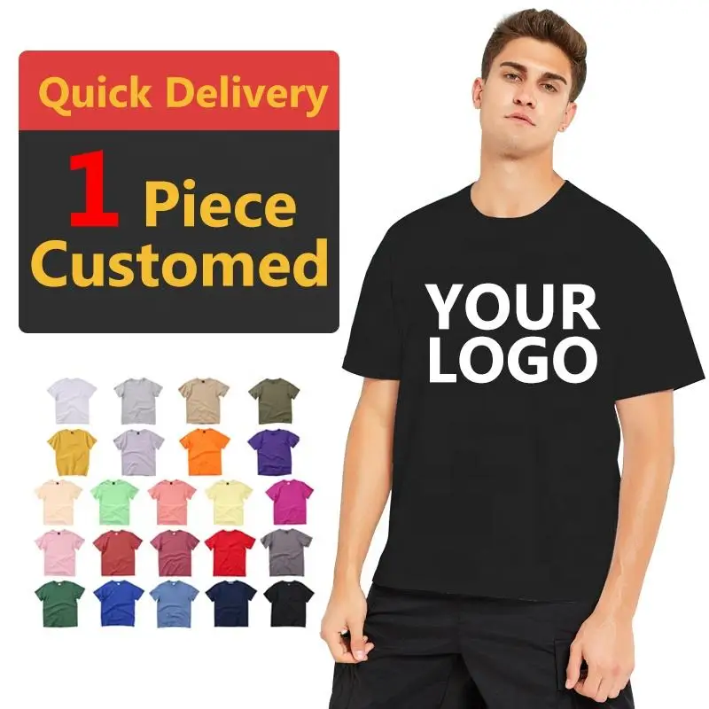 Q2100 Custom Logo Tshirt Printed Mens 210 Gsm Boxy Drop Shoulder T-shirts 100% Cotton Oversized Plain T Shirt For Men