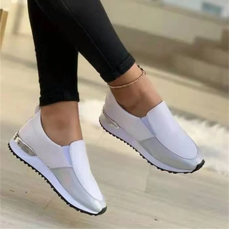 wedge sneakers women Fall new fashion casual inner heightening thick-soled comfortable flat-bottomed outdoor lazy running shoes