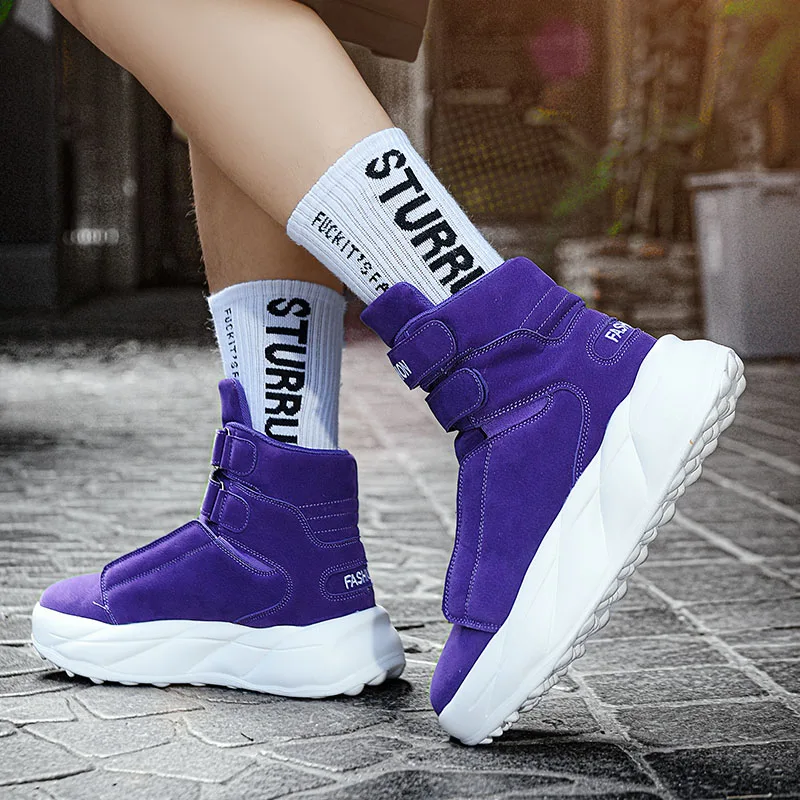 Hot Sale Men Skateboard Shoes Fashion Red Leather Sneakers Men Designer Shoes Comfortable High Top Mens Trainers Shoes