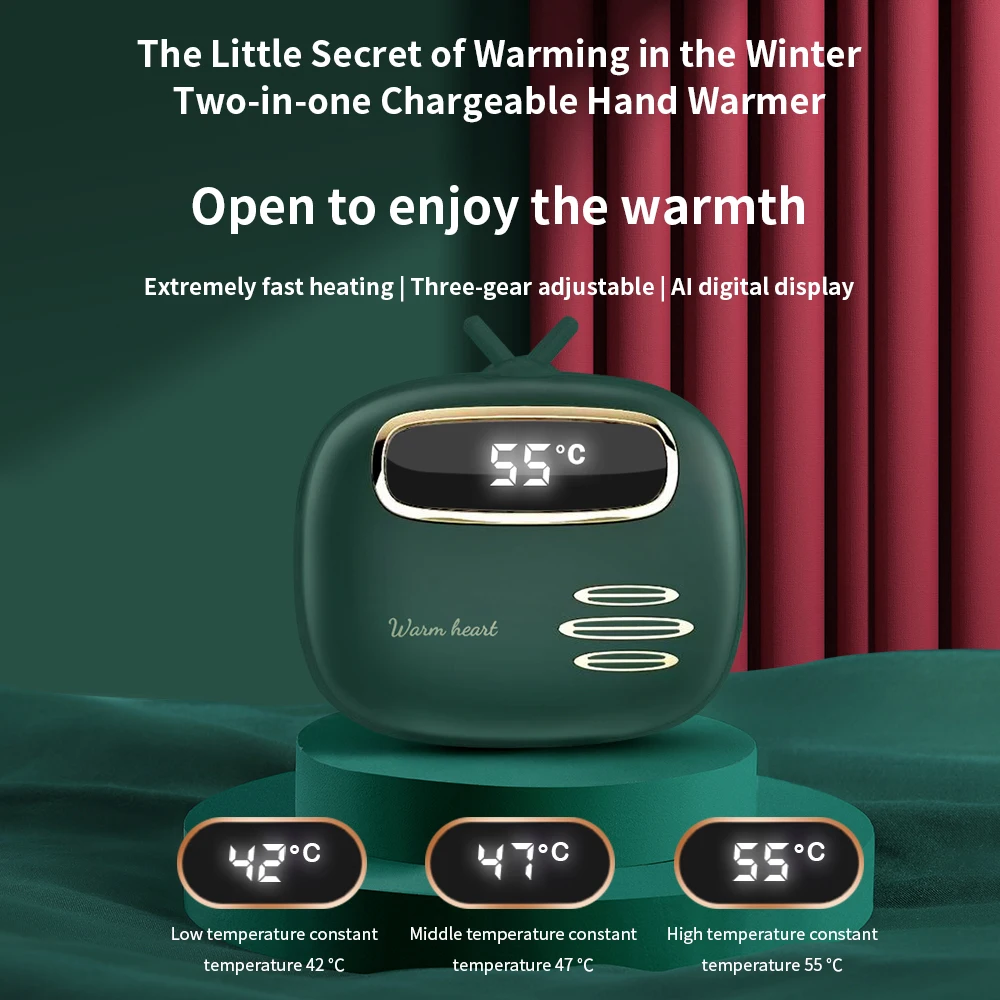 Hot Winter USB charging pocket Portable power bank Hand Warmer 2 in1/warm hands treasure