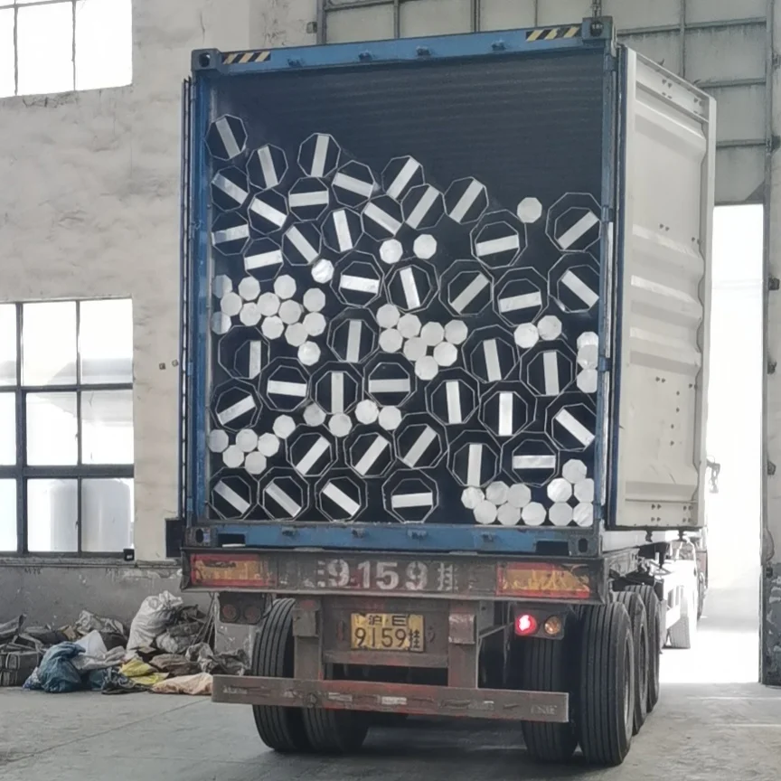 Octagonal hot dip galvanized 6m 9m 12m steel street lighting pole with factory price