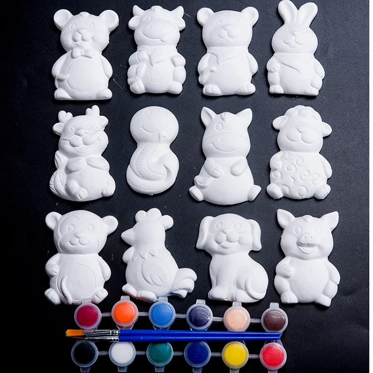Wholesale kids diy painting sets paint gypsum doll for DIY