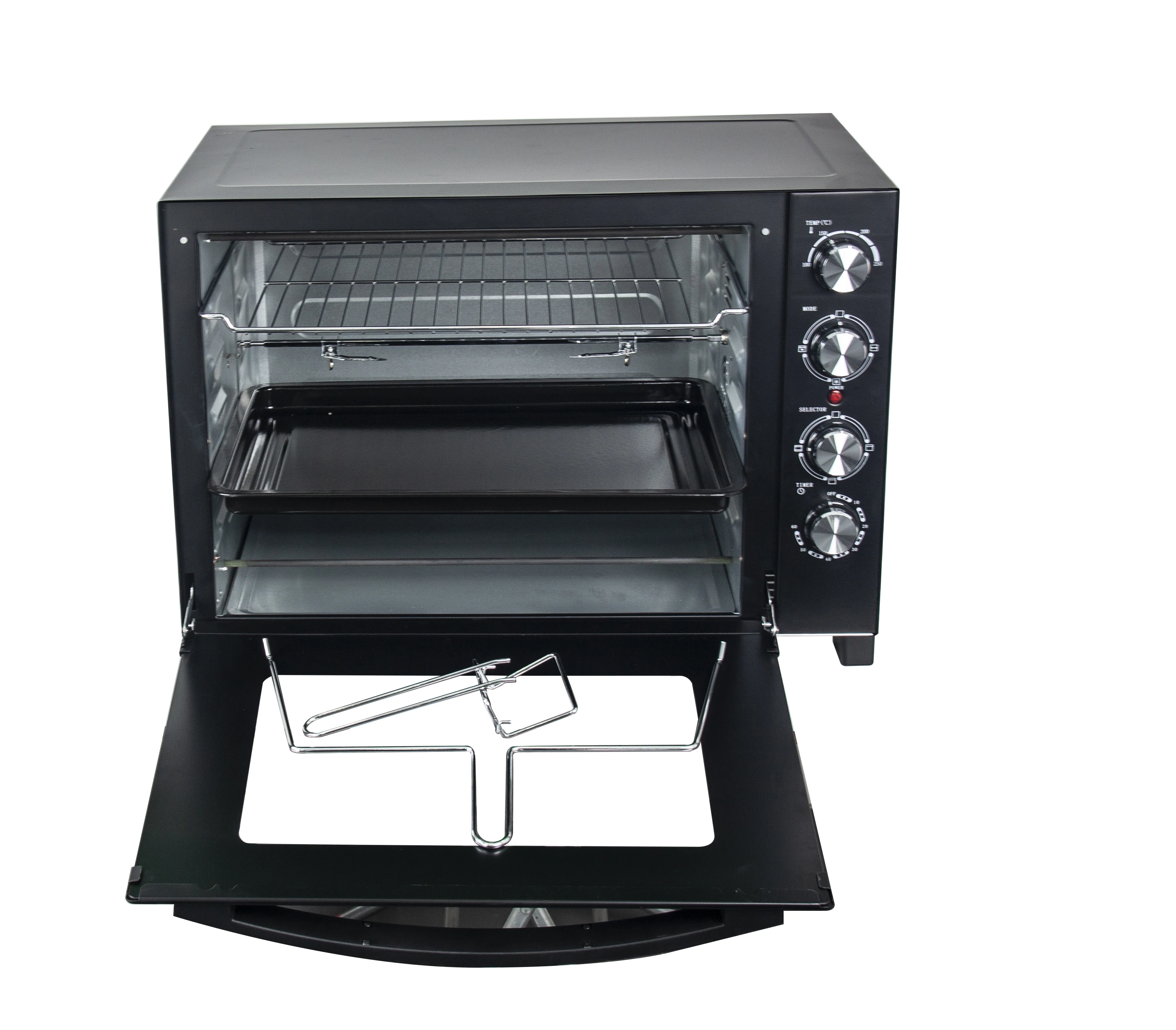 60L/68L Electric Oven with 4 Stainless Steel Heating Elements, 2000W Power, and 60-Minute Timer for Precision Cooking.