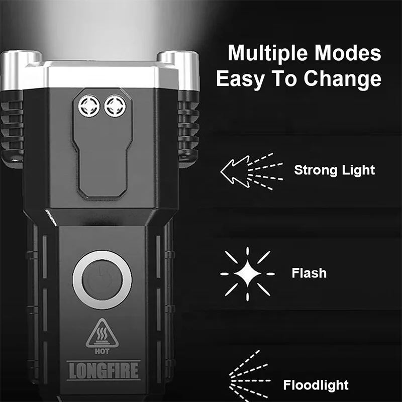 Новое поступление Многофункциональный светодиодный фонарь с USB-зарядкой Рабочий молотком для разрыва окон аварийное