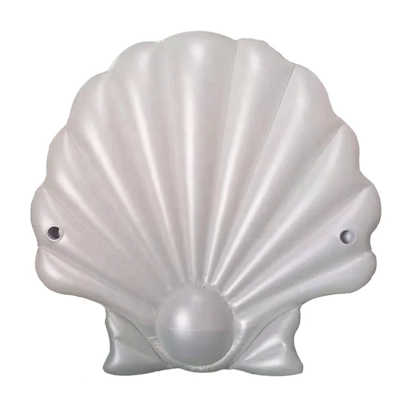 New Style Scallop Pool Float  Island Custom Inflatable  Shell Pearl White Color Pool Floater