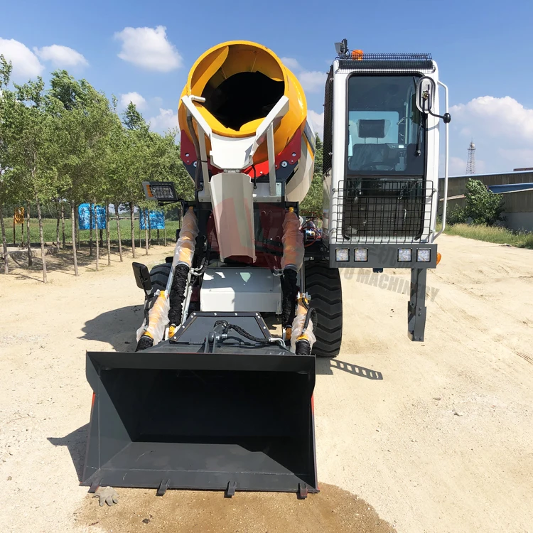 Mixed Concrete Chute Unloading Self Loading Concrete Mixer Car With Auto Weighing Hopper