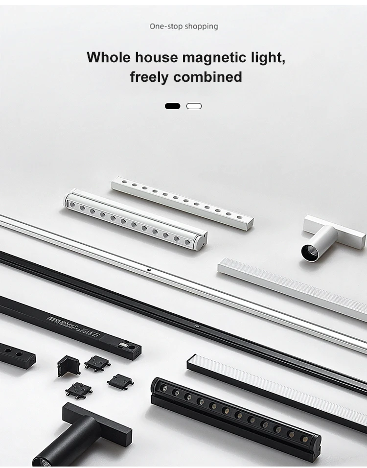 Ultra Thin Low voltage DC48v dali dimmable track lighting system adjustable led magnetic track light