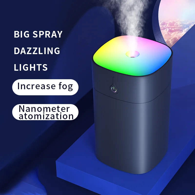 Smart Mini Portable Ultrasonic Aroma Essential Oil Diffuser with Dazzle Lights Mute Aromatherapy Atomizer for Car and RV