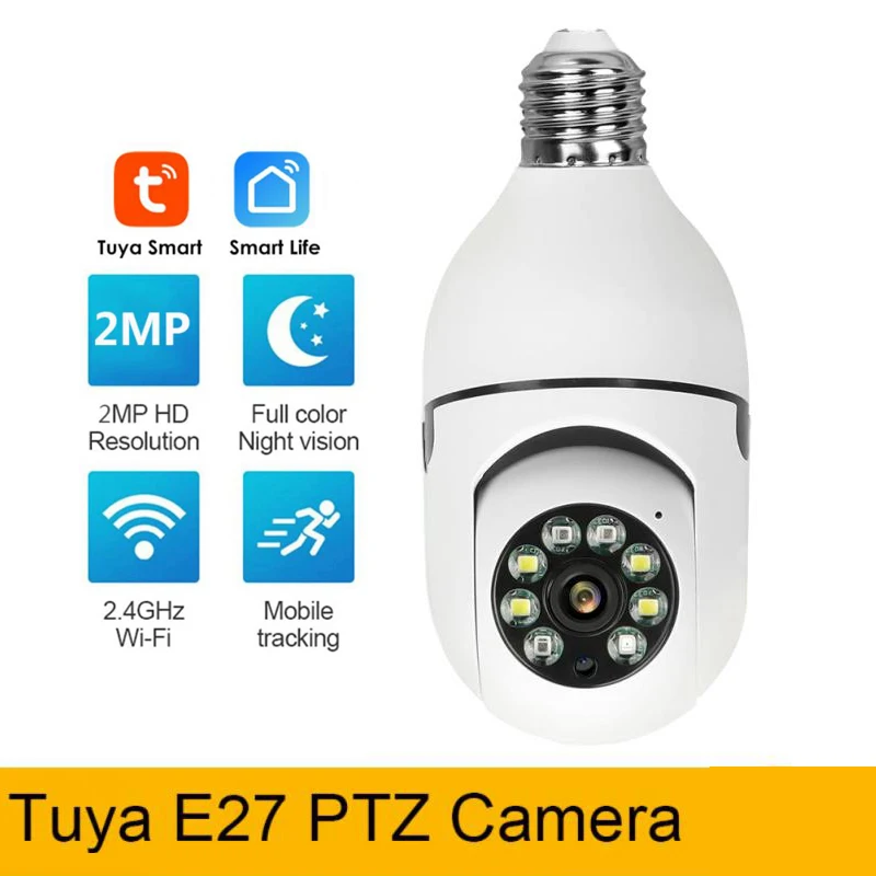 Kadonio Wifi Bulb Camera Smart 2-Way Audio Bulb Security Cctv Camera Light Bulb Ptz Camera