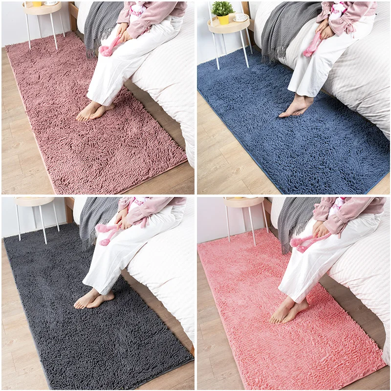 Living Room Rugs And Carpets Plush Soft Shaggy Tiles Carpets For Bedroom Home Anti-slip Floor Mats