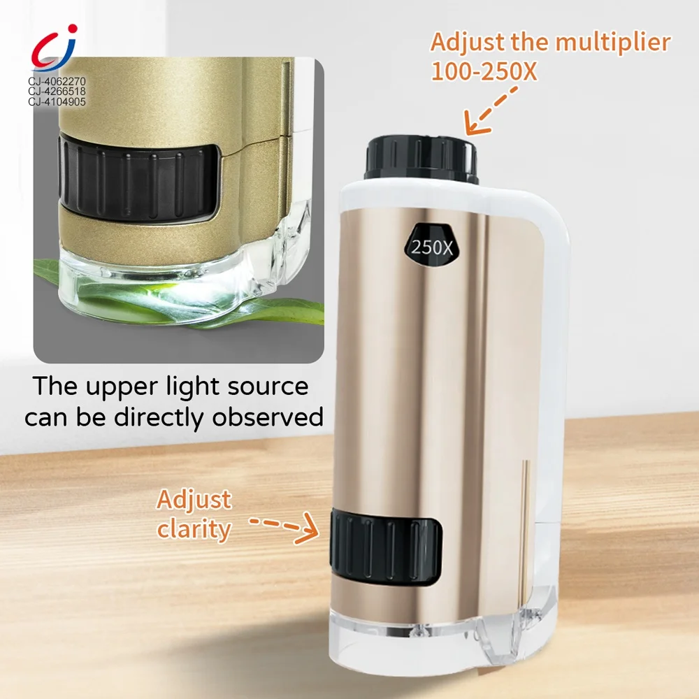 Chengji microscopios de juguete scientific experiments portable handheld kids pocket microscope toy insect