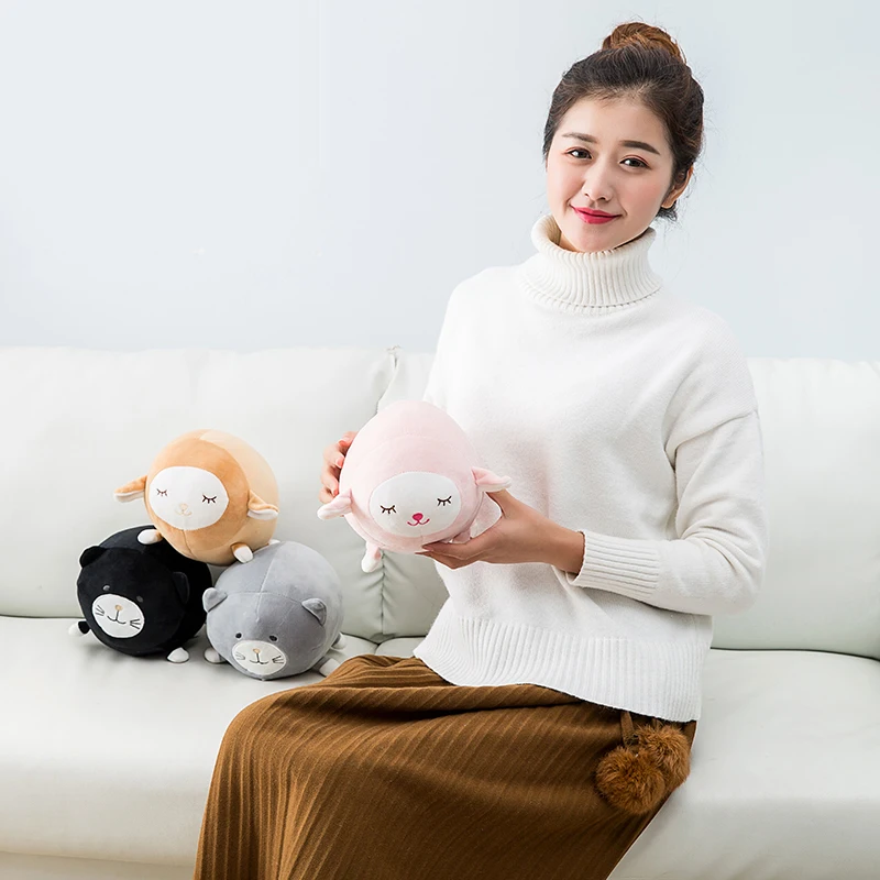 Wholesale Plush Pillow Kitten Cushion Soft Colorful Stuffed Toys Gray Pink White Plush Doll Houseware Gifts