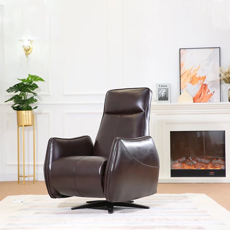 360 Swivel Glider Recliner Chair High Back Indoor Office Modern Chaise Lounge Chair With Star Base