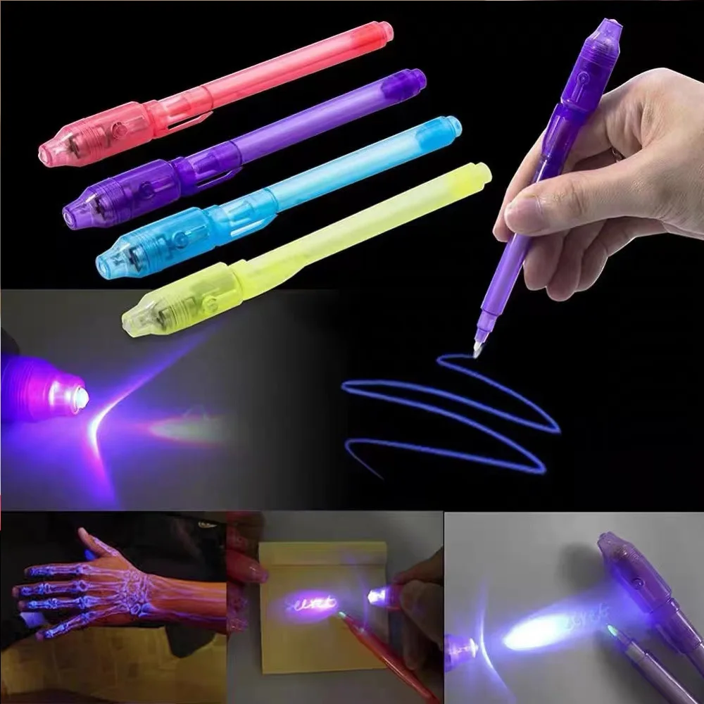 Magic  Secret Message Disappearing Ink Invisible Ink Pens  with UV Light