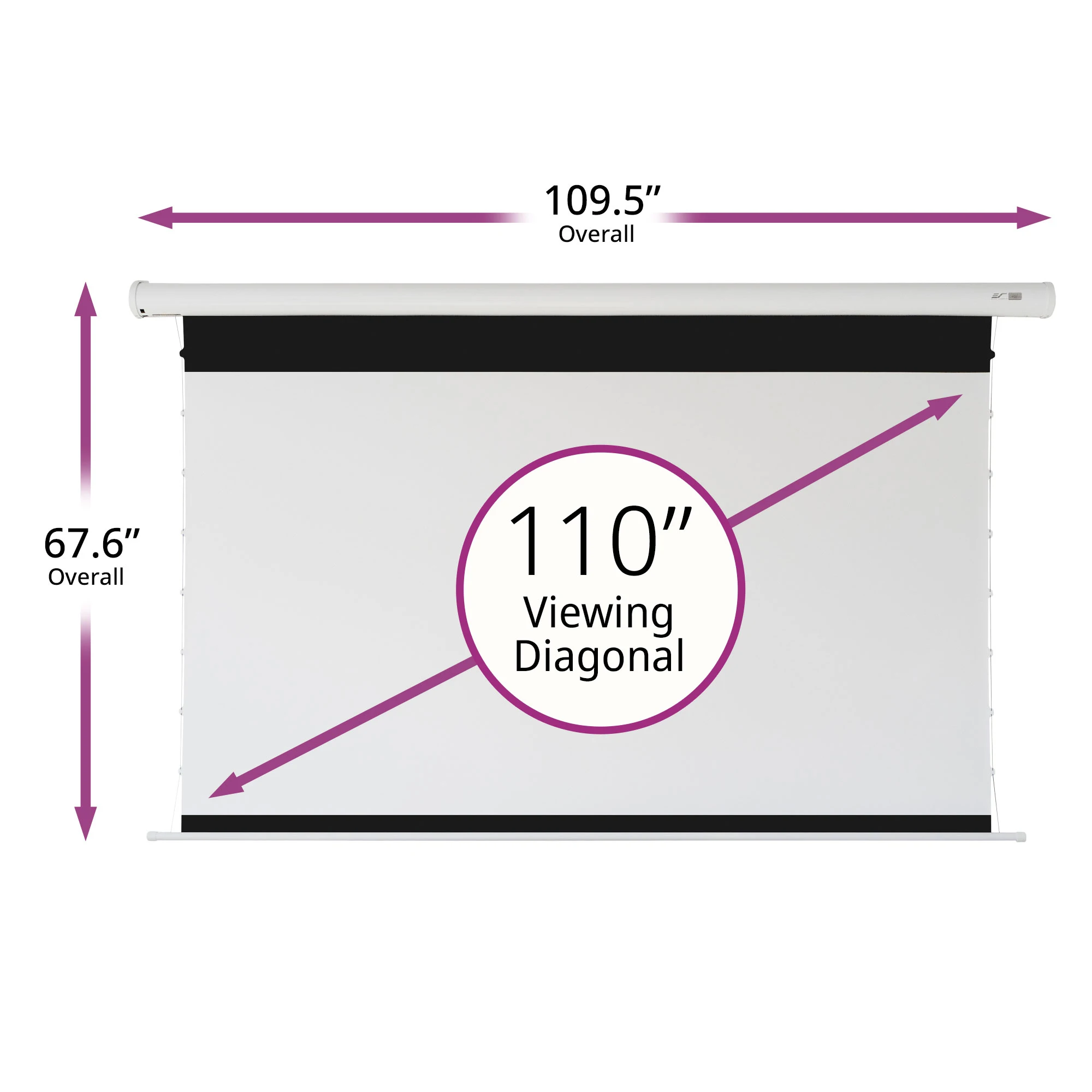 110 inch 16:9, Wall Ceiling Electric Motorized Drop Down HD Projection Projector Screen