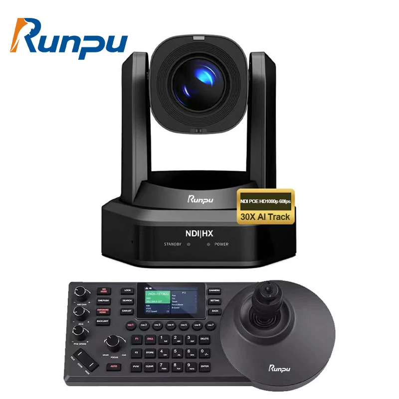 USD550 Free Ship HD66A-30N Best Studio Broadcast NDI HX Poe 1080P 30X Optical Zoom PTZ Conference Camera Sdi Hd Mi Lan AI track