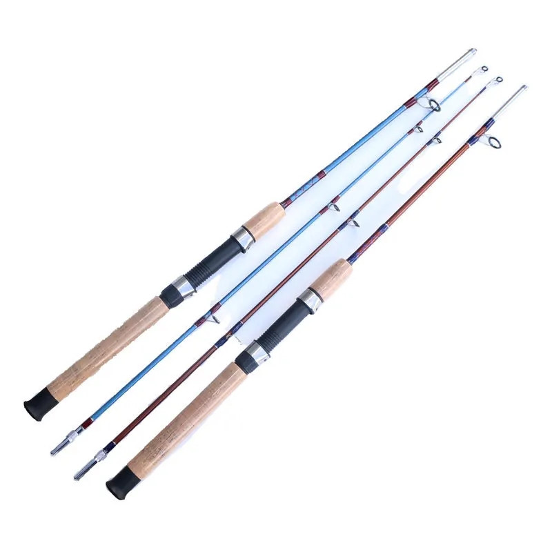 Jetshark 1.4m/1.8m Solid Boat Fishing Rod Brown/Blue FRP Toss Fishing Pole Sea Fishing Rod