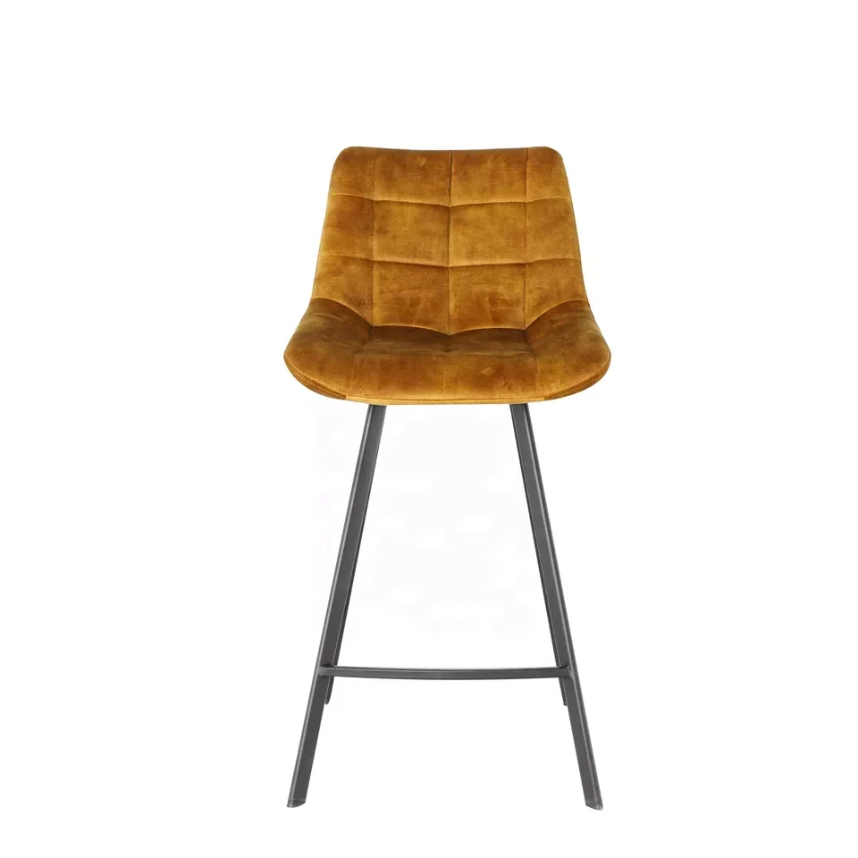 2022 Modern Velvet Fabric Fashion Design Bar Chair Bar Stools with Back