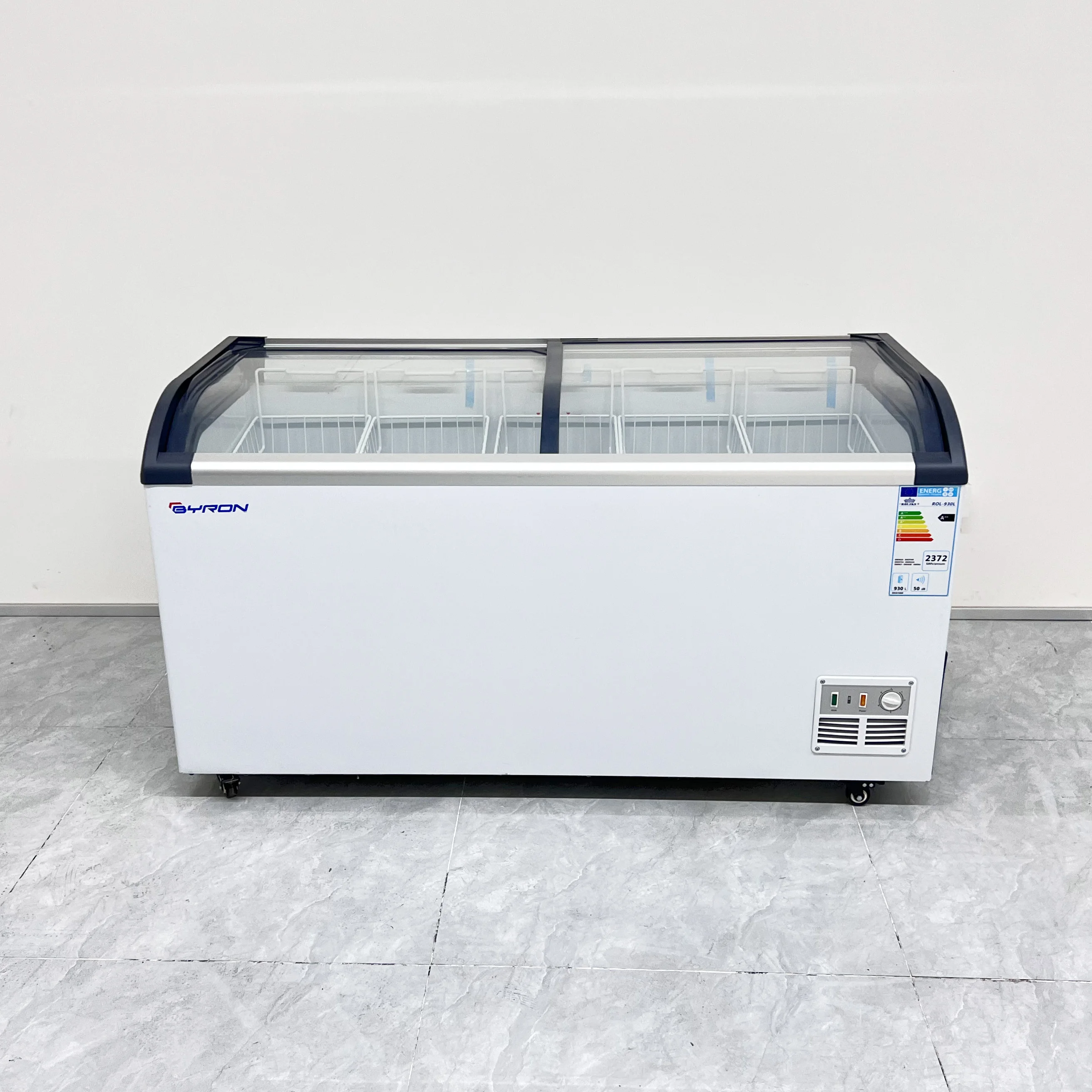 Meat horizontal glass top deep freezers with glass top display chest freezer