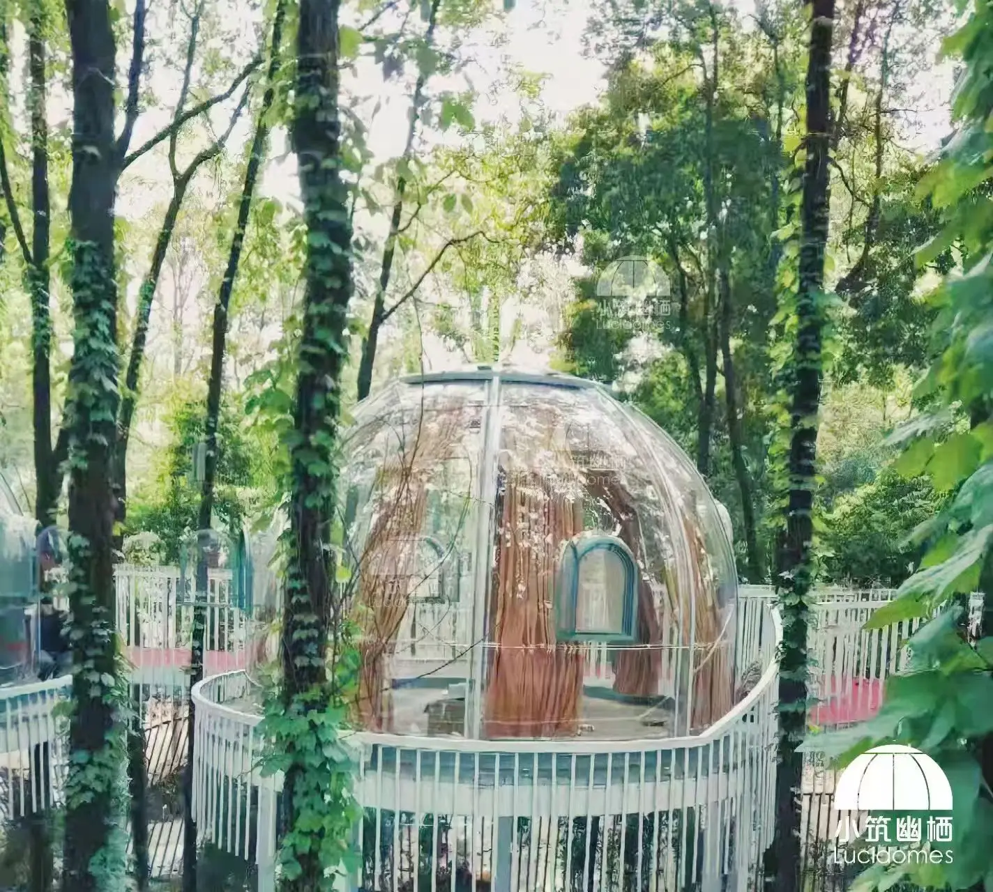 Lucidomes prefabricated home Clear PC dome bubble Night view pod tent popular Round House igloo tent