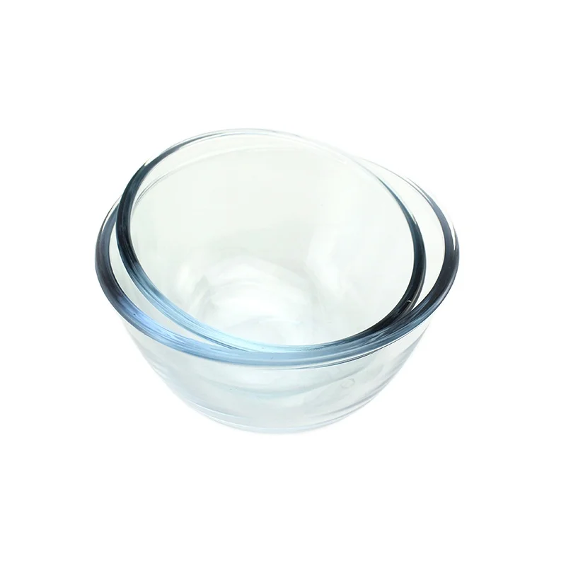 Wholesale customized borosilicate microwavable bowls salad bowl set of glass bowl with lid