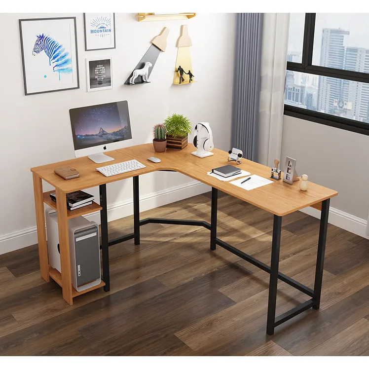 
wood metal legs sit standing converter partner desk l shape desk white office table with book shelf 
