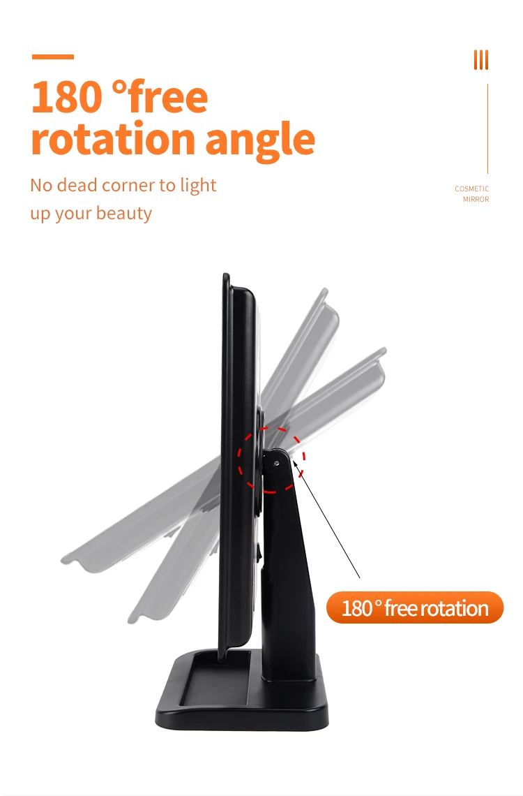 Amazon Top Wholesale Makeup Mirror Vanity Mirror Magnification Lighted Makeup Mirror with Lights, 2X 3X 10X Silver Plastic