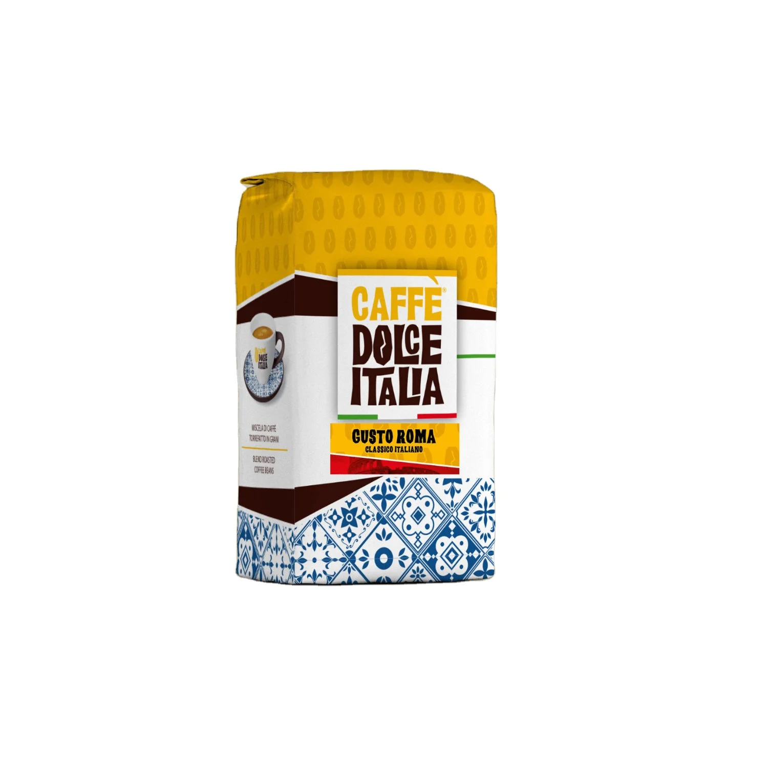 Italian Coffee Arabica and Robusta Roma Blend in packing 1kg of Ground Coffee for Retail