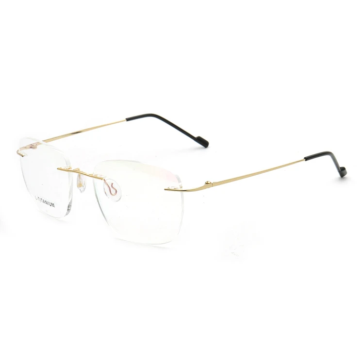 6044 new design high quality memory  titanium rimless eye wear anti blue light glasses optical frame