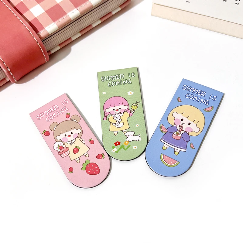 Personalized Custom Magnetic Paper Bookmark Cartoon Pattern Design Reading Book Mark Diy Book Page Marker Tag for School Kids