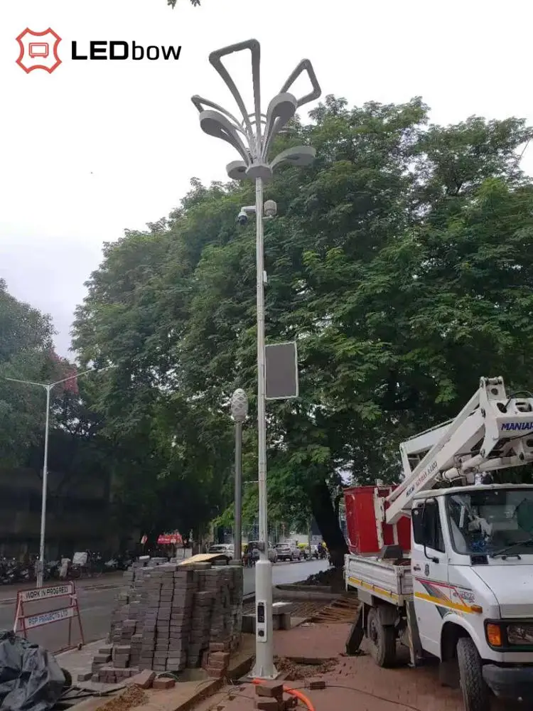LEDbow Smart City Integrated smart pole with Intelligent Cloud System Control